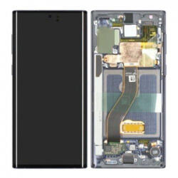 Samsung N970 Galaxy Note 10 LCD Kijelző+Érintőüveg+Keret, Aura White, Silver (GH82-20818B, GH82-20817B) Service Pack