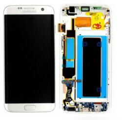 Samsung G935 Galaxy S7 Edge Előlap keret+LCD Kijelző+Érintőüveg (GH97-18533D, GH97-18594D, GH97-18767D) Fehér Service Pack