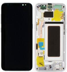Samsung G950 Galaxy S8 Előlap keret+LCD Kijelző+Érintőüveg (GH97-20457B, GH97-20473B, GH97-20458B, GH97-20629B Ezüst, Fehér, Arctic Silver Service Pack