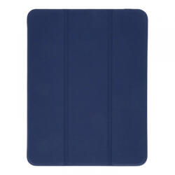 Apple iPad Pro 11 (2021) three-folding bőr tablet tok, támasztható fliptok (Litchi Texture), kék