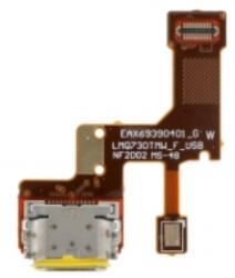 LG LM-Q730 K71 töltő csatlakozós flex kábel, átvezető fólia mikrofonnal (usb c csatlakozó) gyári