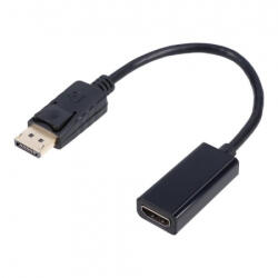  Display port (male)- HDMI (female) kábel, fekete (26mm)
