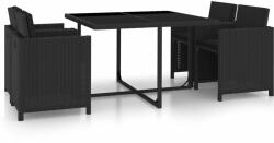vidaXL 5 részes polyrattan kültéri étkezőszett párnákkal 46384