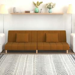 vidaXL Canapea extensibilă cu 2 locuri, maro, catifea (337376) Canapea