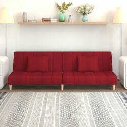 vidaXL Canapea extensibilă cu 2 locuri, roșu vin, textil (337352) Canapea