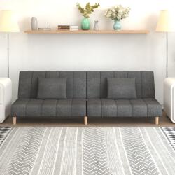 vidaXL Canapea extensibilă cu 2 locuri, gri închis, textil (337344) Canapea