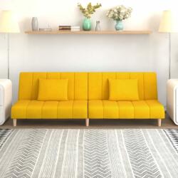 vidaXL Canapea extensibilă cu 2 locuri, galben, catifea (337375) Canapea