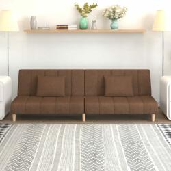 vidaXL Canapea extensibilă cu 2 locuri, maro, textil (337347) Canapea
