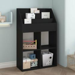 vidaXL Raft reviste pentru copii, negru, 71x30x114 cm, lemn prelucrat (339530) Raft
