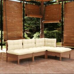 vidaXL Set mobilier grădină cu perne, 4 piese, maro miere, lemn de pin (3096301)