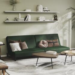 vidaXL Canapea extensibilă cu 2 locuri, verde închis, catifea (337301) Canapea