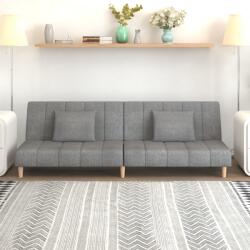 vidaXL Canapea extensibilă cu 2 locuri, gri deschis, textil (337343) Canapea