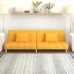 vidaXL Canapea extensibilă cu 2 locuri, galben, textil (337351) Canapea