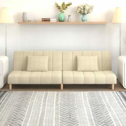 vidaXL Canapea extensibilă cu 2 locuri, crem, textil (337346) Canapea