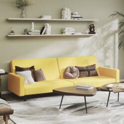 vidaXL Canapea extensibilă cu 2 locuri, galben, catifea (337317) Canapea