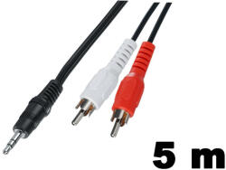 Thunder Germany SC85-5 sztereo jelkábel (3, 5 mm Jack - 2x RCA) - (5 m)