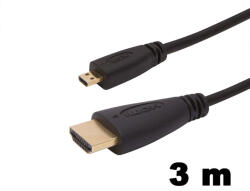 Thunder Germany HDM17-3M Type D Micro HDMI - HDMI kábel, aranyozott dugók, 3m - mkaudio