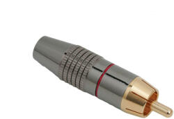 Thunder Germany RC-501 RCA papa dugó, PRÉMIUM, fém ház - PIROS