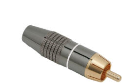 Thunder Germany RC-502 RCA papa dugó, PRÉMIUM, fém ház - FEKETE - mkaudio