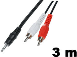 Thunder Germany SC85-3 sztereo jelkábel (3, 5 mm Jack - 2x RCA) - (3 m) - mkaudio