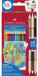 Faber-Castell Színes ceruza készlet 10db-os Faber-Castell Grip + 3db Bicolor bőrszínű ceruza