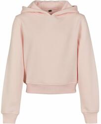 Build Your Brand Női kapucnis crop top pulóver - Rózsaszín | 158-164 cm (BY113-1000285424)
