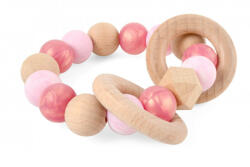 Magni Culoare jucărie de dentiție din silicon și lemn, roz/pink Magni (Magni2964P)