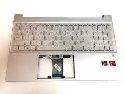 HP Carcasa superioara cu tastatura iluminata palmrest Laptop, HP, Pavilion 15-EG, 15-EH, M14598-001, M14598-271 (casehp34silver-AU0)