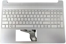 HP Carcasa superioara cu tastatura palmrest Laptop, HP, 15-DY, 15T-DY, 15S-EQ, 15-EF, TPN-Q222, L63578-031, L60341-001, EA0P500601, argintie (casehp25silver-AU0)