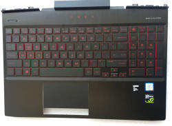 HP Carcasa superioara cu tastatura palmrest Laptop, HP, Omen 15-DC, L24369-001, taste rosii (casehp11red-AU0)