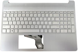 HP Carcasa superioara cu tastatura palmrest Laptop, HP, 15S-FQ, argintie (casehp25silver-AU1)