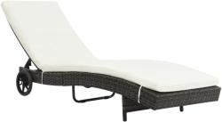 vidaXL Polyrattan párnával és kerekekkel barna (44453)