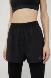 Superdry pantaloni scurti femei, culoarea negru, neted, high waist PPYY-SZD0PN_99X