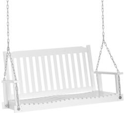 AOSOM Veranda hintaágy kétszemélyes függő hintaszék 117x69x60 cm fa hintapad