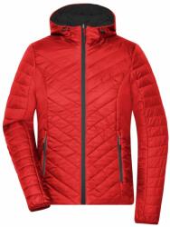 James & Nicholson Női könnyű, kifordítható kabát JN1091 - Piros / sötétszürke | XXL (1-JN1091-1724993)