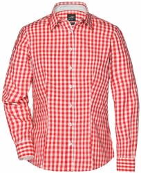 James & Nicholson (Daiber) Női kockás ing JN616 - Sötét narancssárga / fehér | XL (1-JN616-1699022)