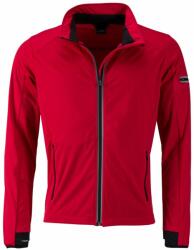 James & Nicholson Férfi sportos softshell kabát JN1126 - Világos piros / fekete | XXXL (1-JN1126-1745854)