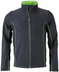 James & Nicholson (Daiber) Férfi softshell kabát 2v1 JN1122 - Acélszürke / zöld | XL (1-JN1122-1745176)
