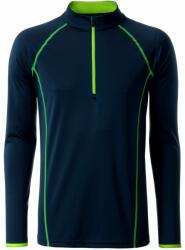 James & Nicholson (Daiber) Férfi funkcionális hosszú ujjú felső JN498 - Sötétkék / élénk sárga | 2XL (1-JN498-1752354)