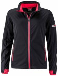James & Nicholson (Daiber) Női sportos softshell kabát JN1125 - Fekete / világospiros | XL (1-JN1125-1745802)