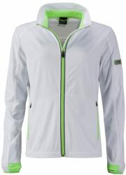 James & Nicholson Női sportos softshell kabát JN1125 - Fehér / világoszöld | XL (1-JN1125-1748985)