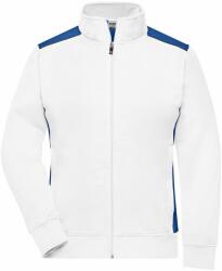 James & Nicholson Női pulóver kapucni nélkül JN869 - Fehér / királykék | L (1-JN869-1764284)