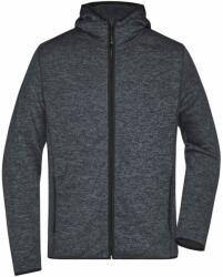 James & Nicholson (Daiber) Férfi kapucnis cipzáros felső JN589 - Sötét melírozott / fekete | S (1-JN589-1698506)