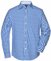 James & Nicholson (Daiber) Férfi kockás ing JN617 - Királykék / fehér | 2XL (1-JN617-1699111)