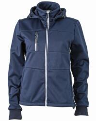 James & Nicholson (Daiber) Női sportos softshell kabát JN1077 - Sötétkék / sötétkék / fehér | XL (1-JN1077-1714147)