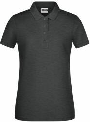 James & Nicholson (Daiber) Női galléros biopamut póló 8009 - Fekete melírozott | 2XL (1-8009-1755329)