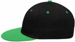 Myrtle Beach (Daiber) Kétszínű Flatpeak sapka MB6581 - Fekete / páfrányzöld | unisex (MB6581-1713316)