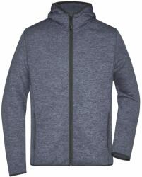 James & Nicholson (Daiber) Férfi kapucnis cipzáros felső JN589 - Farmerkék melírozott / fekete | 3XL (1-JN589-1722768)