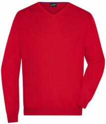 James & Nicholson (Daiber) Férfi pamut pulóver JN659 - Piros | XXXL (1-JN659-1699371)