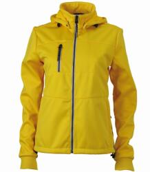 James & Nicholson (Daiber) Női sportos softshell kabát JN1077 - Napsárga / sötétkék / fehér | 2XL (1-JN1077-1714159)